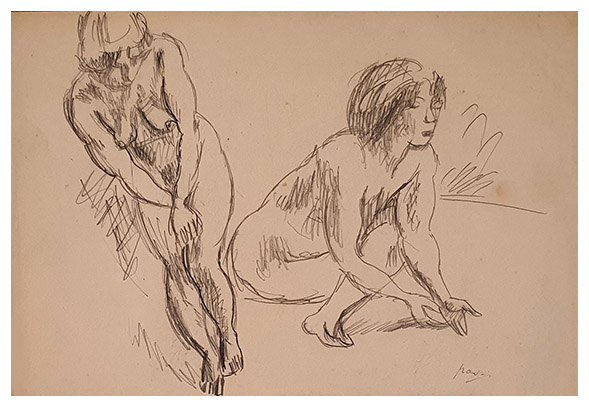 Étude de femmes nues, drawing by Jules PASCIN
